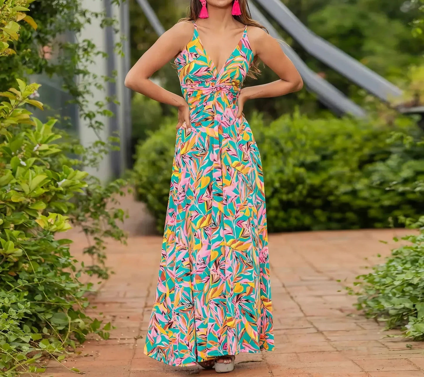 CD - Rochie maxi boho chic fără umeri