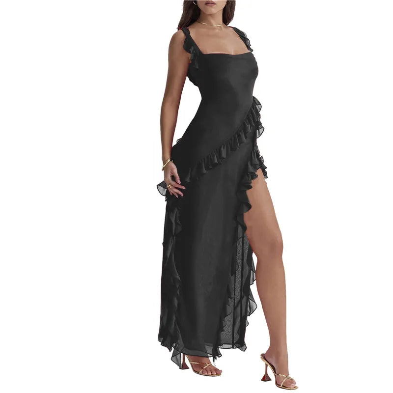 CD - Rochie lungă elegantă cu volane