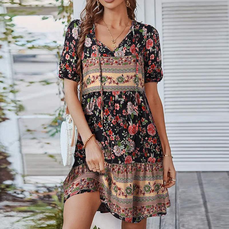 CD | Rochie mini din bumbac pentru confortul verii