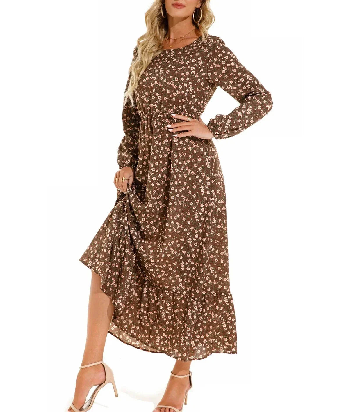 CD - Rochie maxi elegantă cu model floral