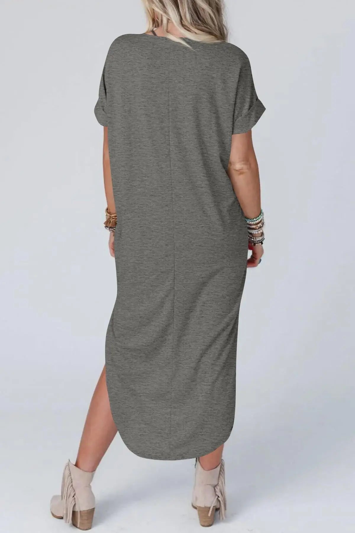 CD - Rochie casual din bumbac cu decolteu în V