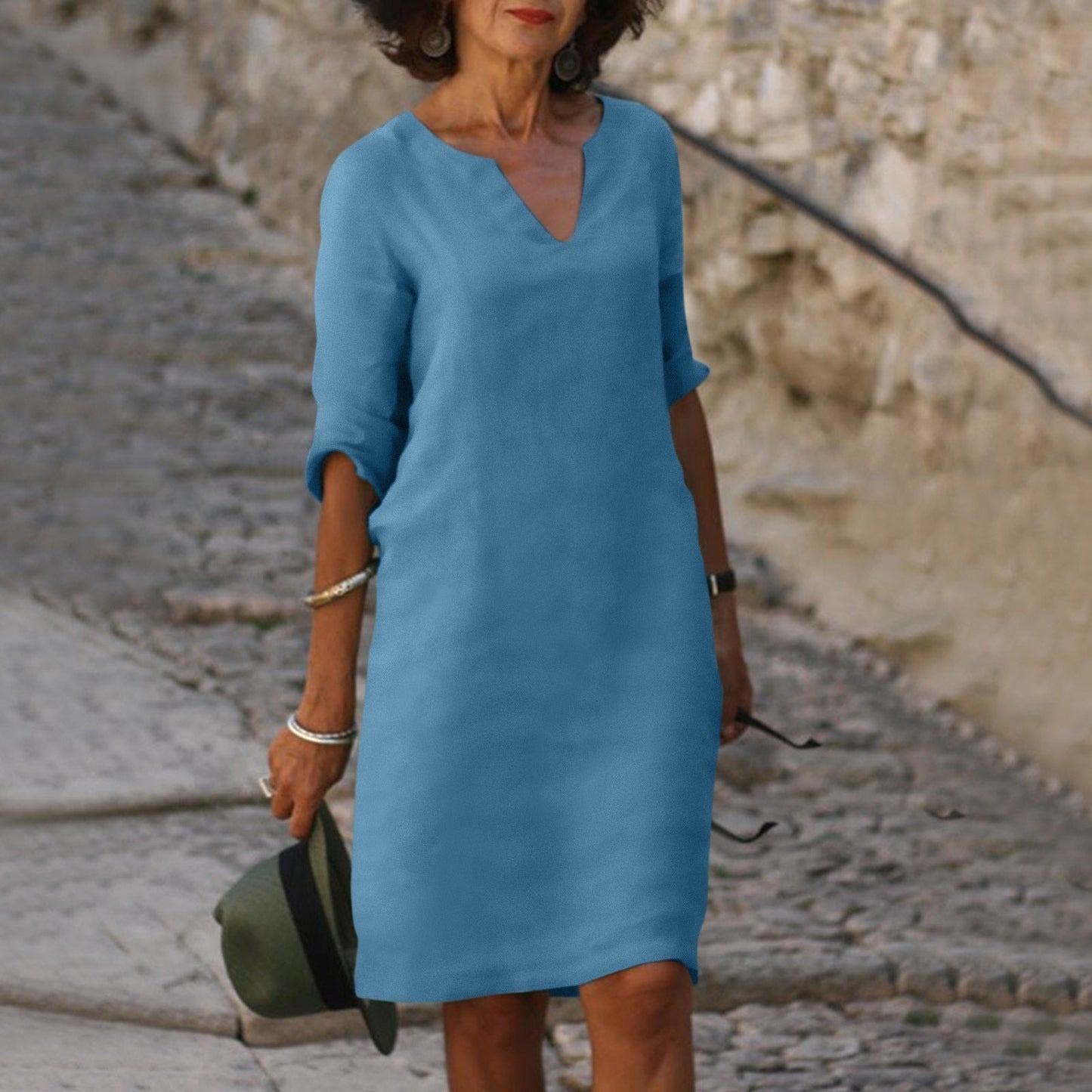 CD | Rochie midi cu decolteu în V