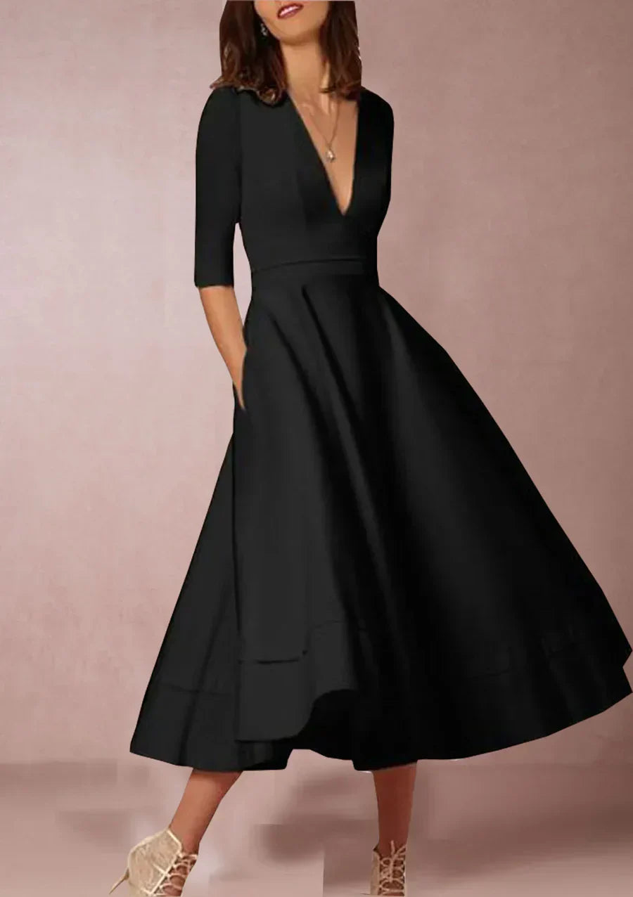 CD | rochie midi elegantă cu aspect vintage pentru femei