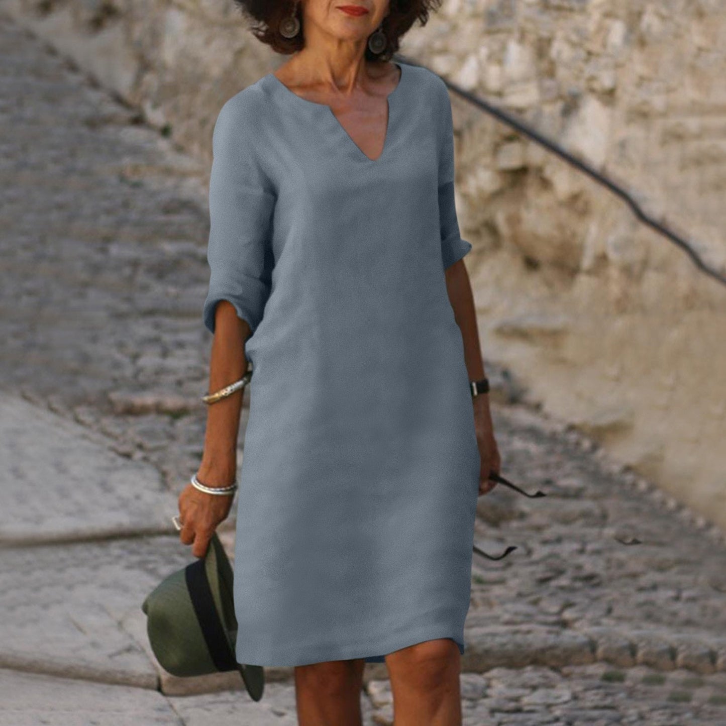 CD | Rochie midi cu decolteu în V