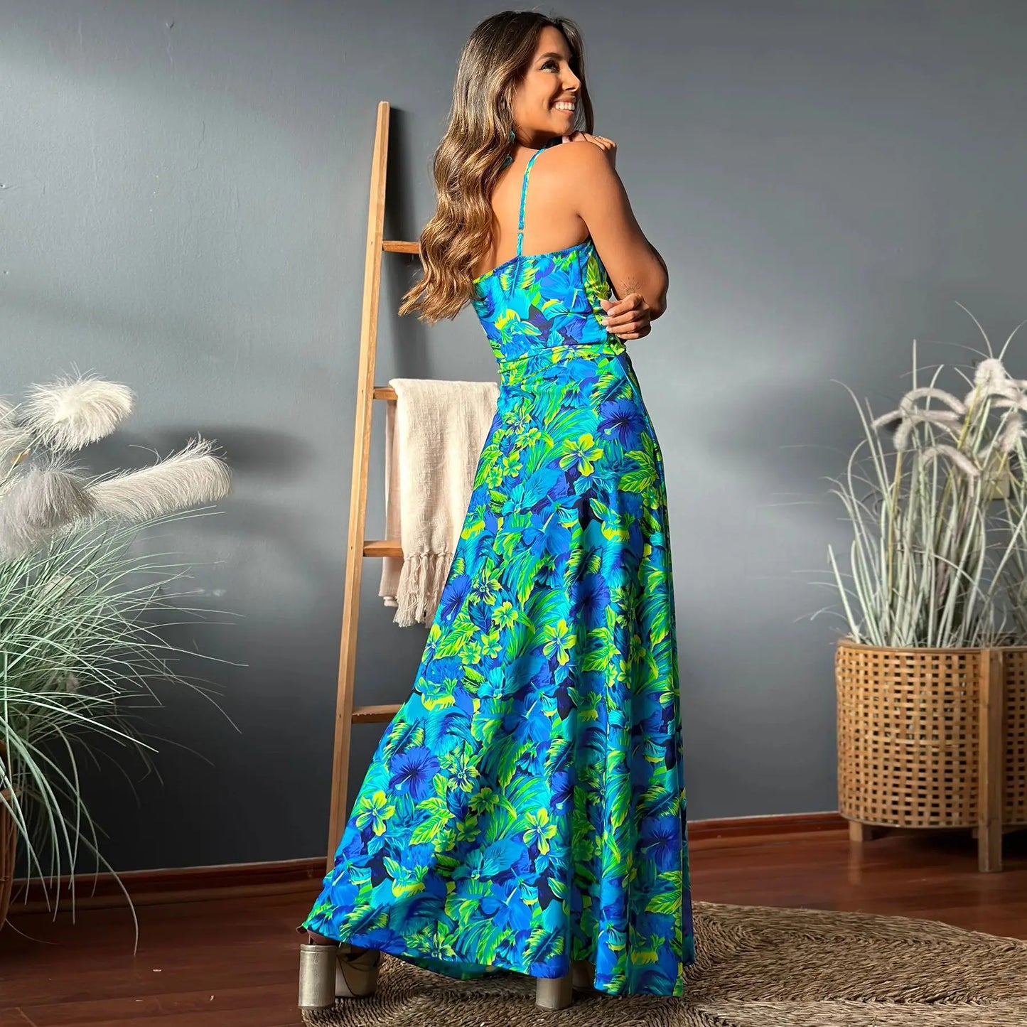 CD - Rochie maxi boho chic fără umeri