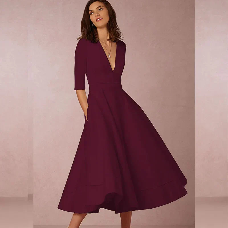 CD | rochie midi elegantă cu aspect vintage pentru femei