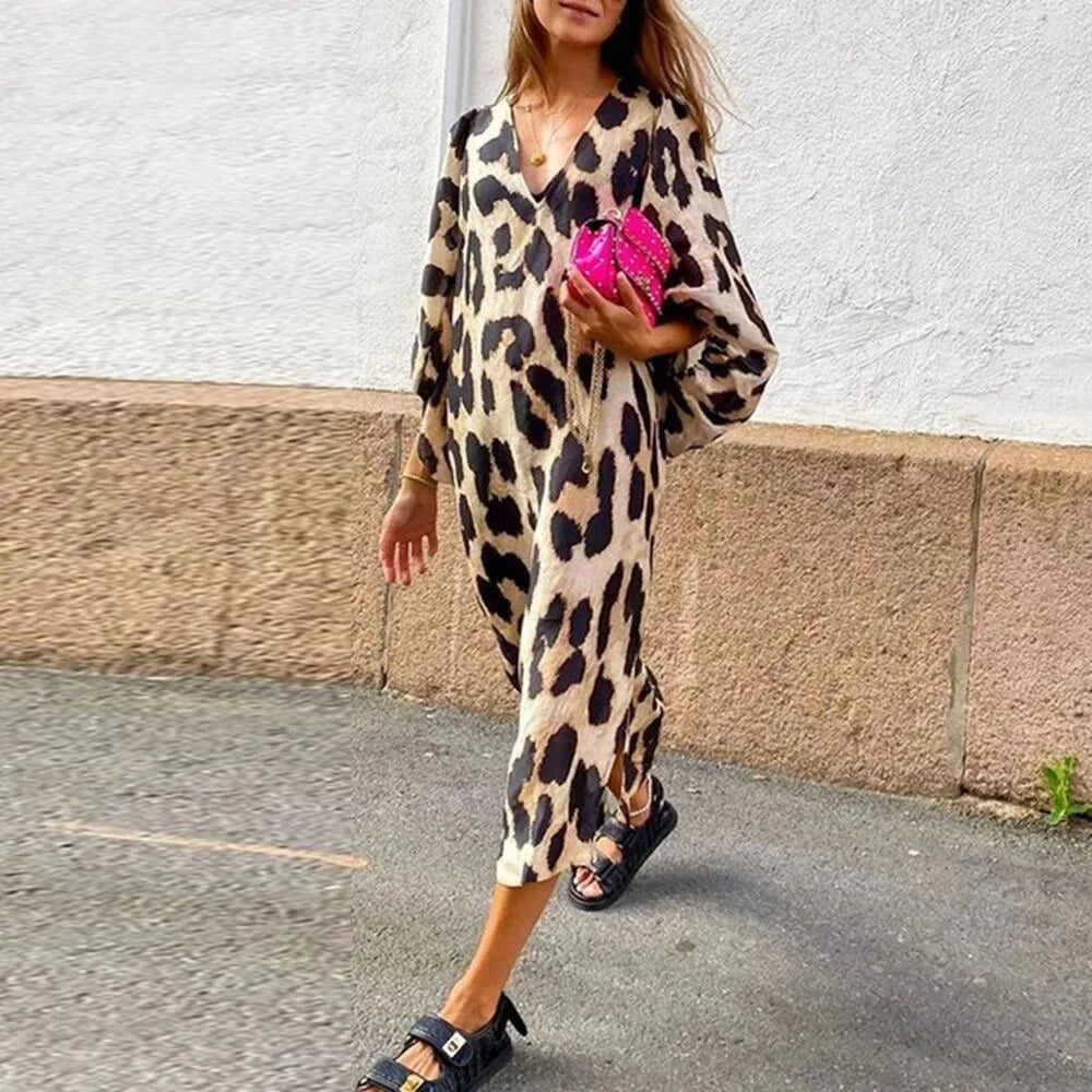 CD | Rochie midi Luxe cu imprimeu leopard