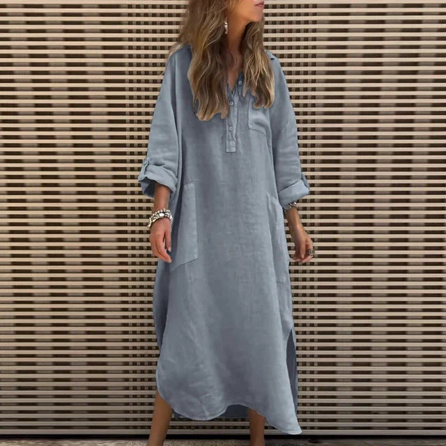 CD | Rochie maxi casual din amestec de bumbac
