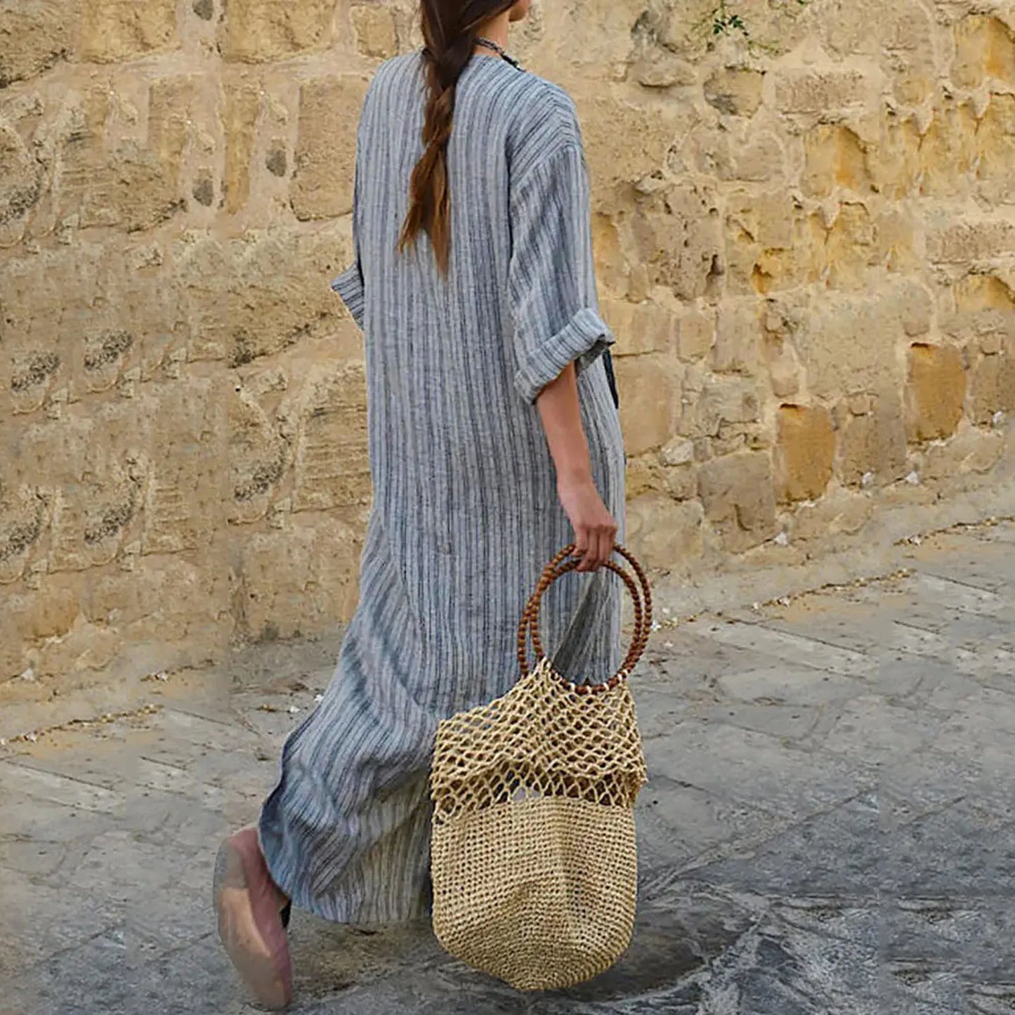 CD | Rochie maxi cu dungi