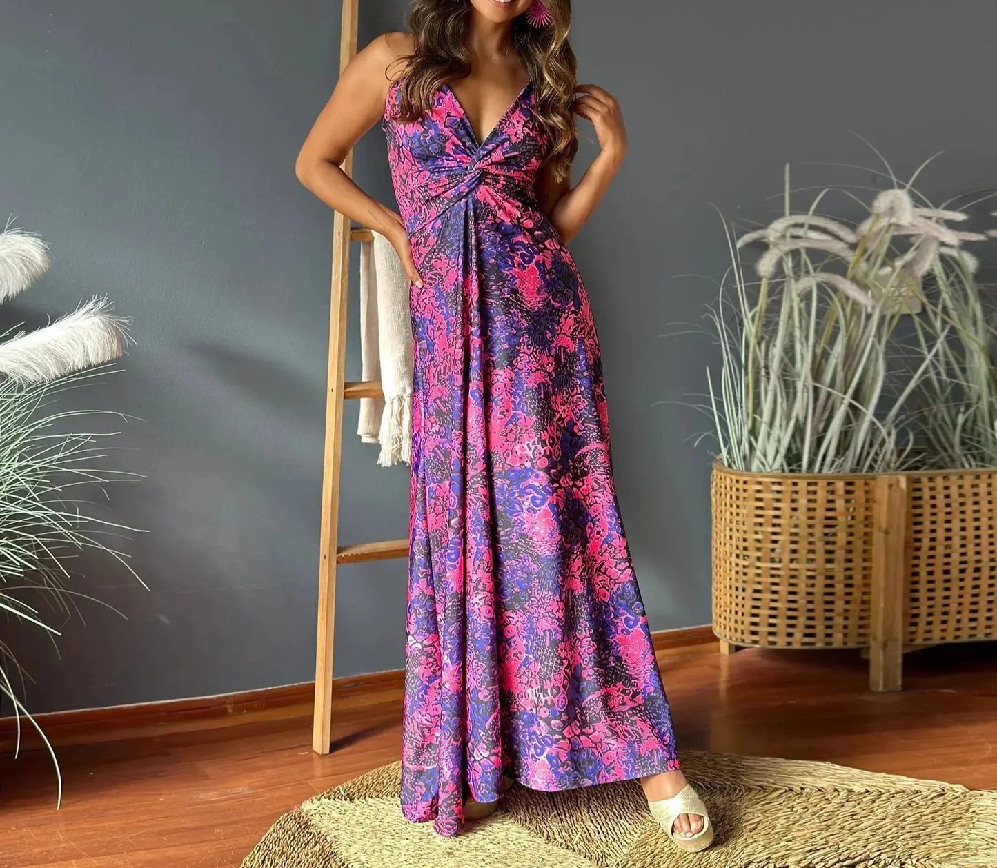 CD - Rochie maxi boho chic fără umeri