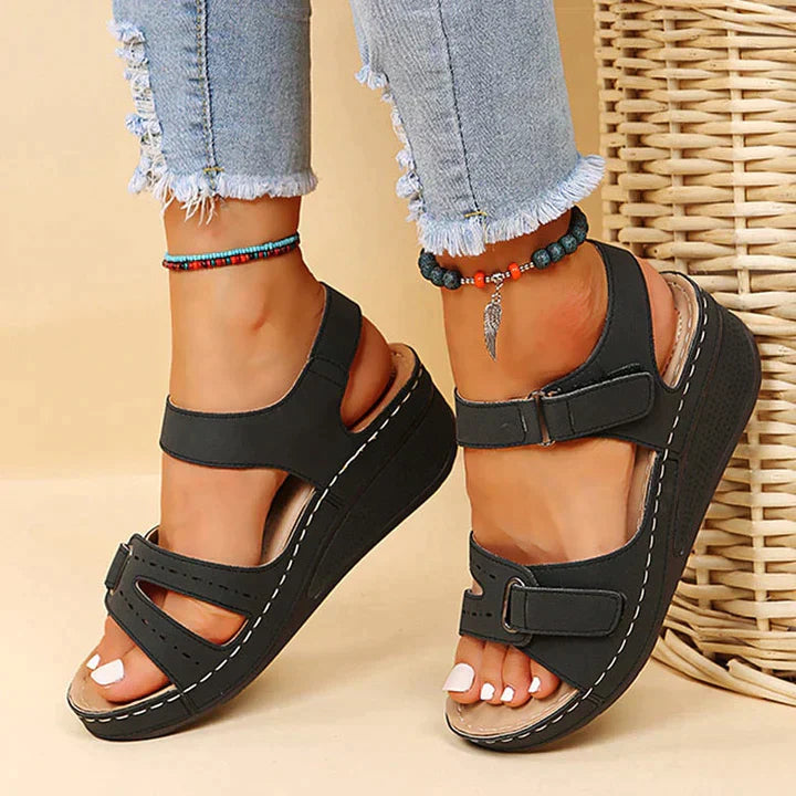 CD | Sandale ortopedice confortabile cu toc wedge