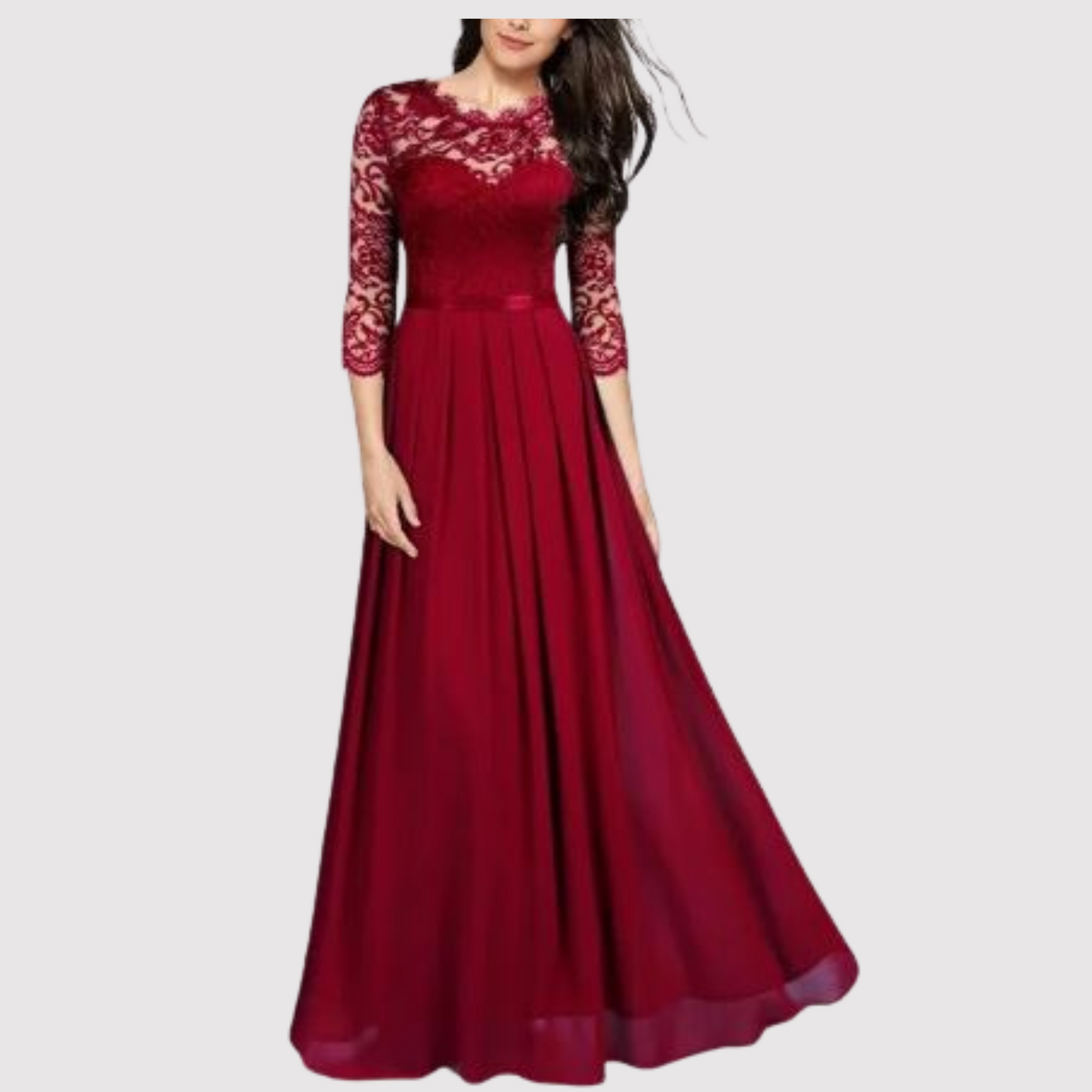 CD | Rochie maxi elegantă cu detalii din dantelă pentru orice ocazie