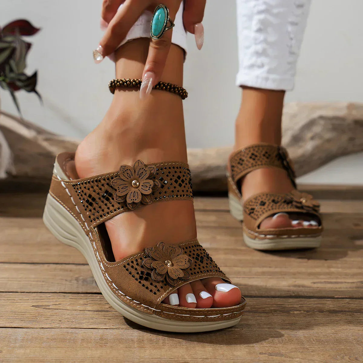 CD | Sandale Wedge Blossom