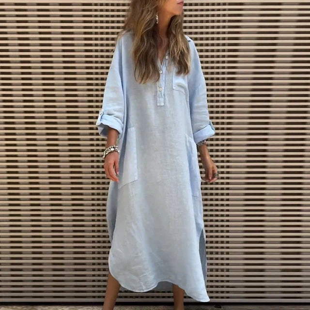 CD | Rochie maxi casual din amestec de bumbac