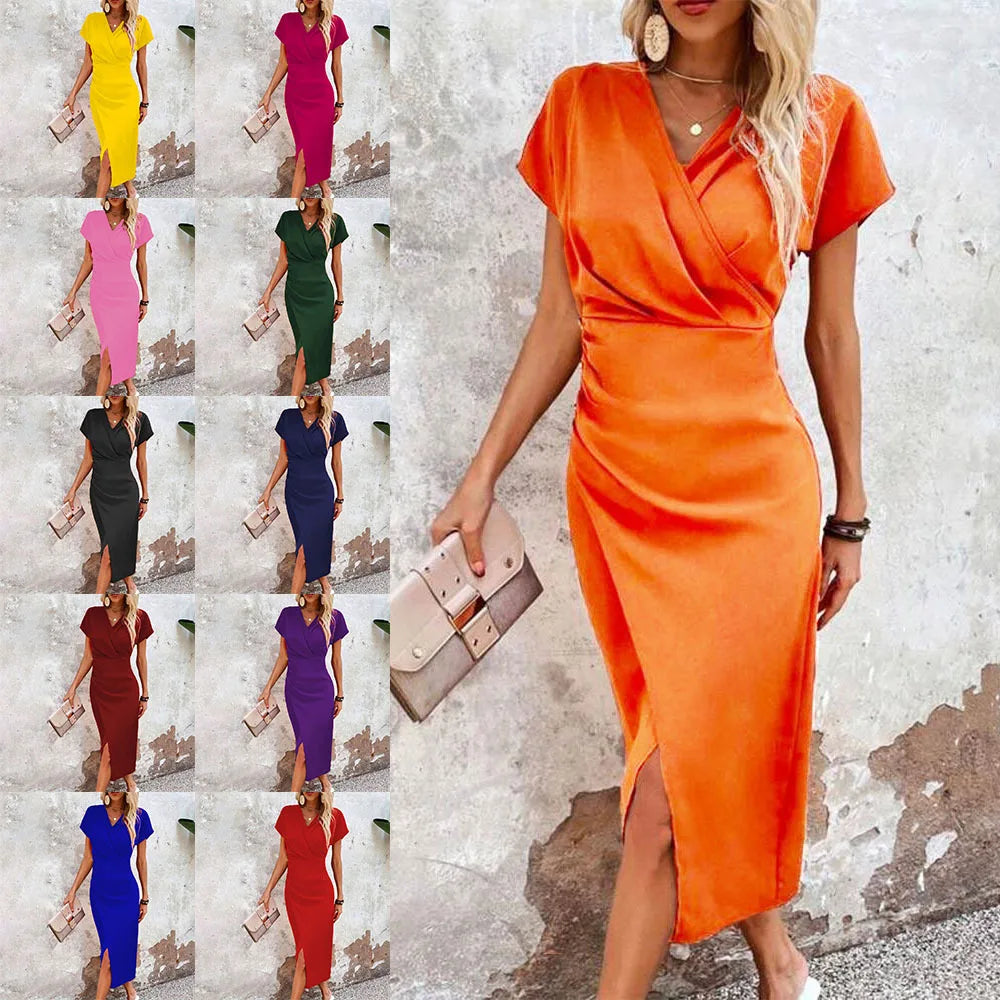 CD | Rochie mini ușoară și jucăușă cu decolteu în V pentru femei