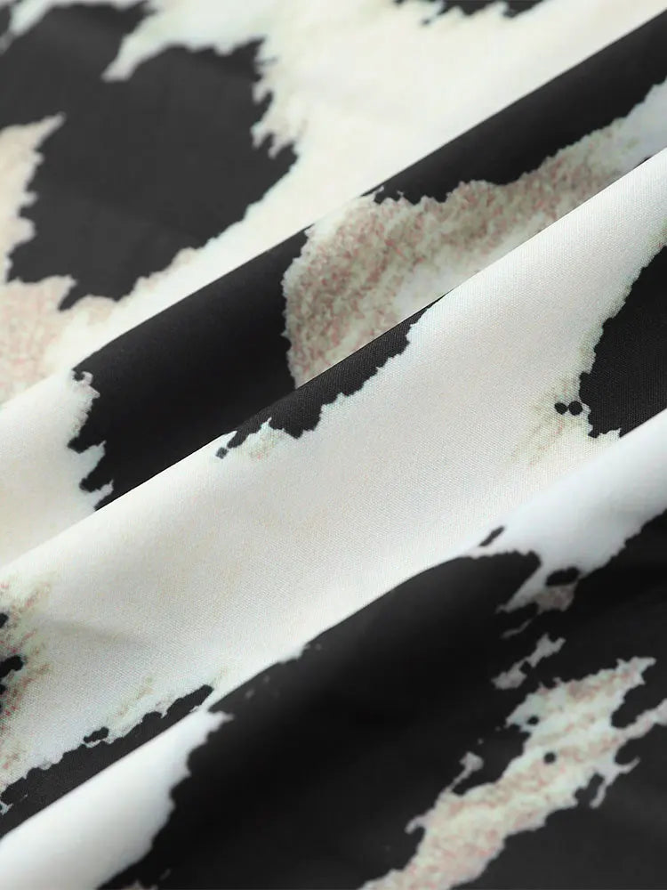 CD | Rochie midi cu imprimeu leopard și mâneci trei sferturi