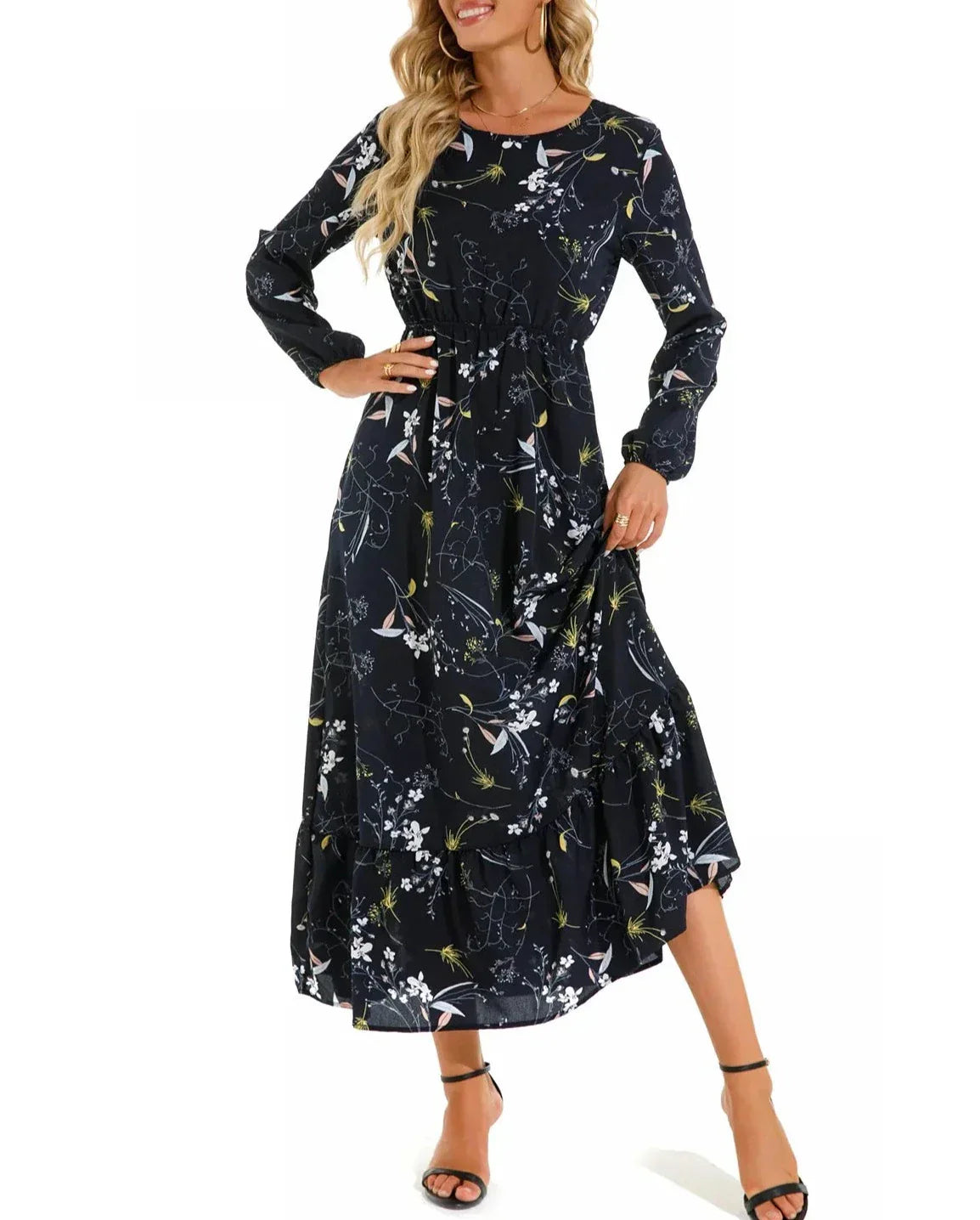 CD - Rochie maxi croită cu model floral
