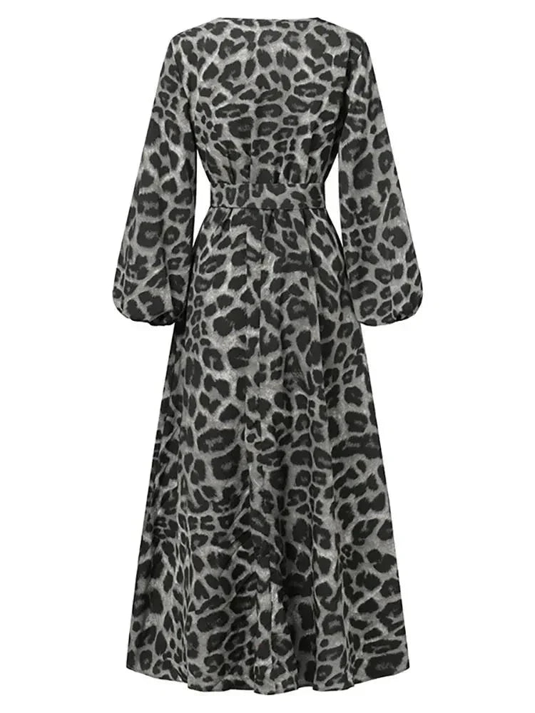 CD | Rochie lungă cu imprimeu leopard