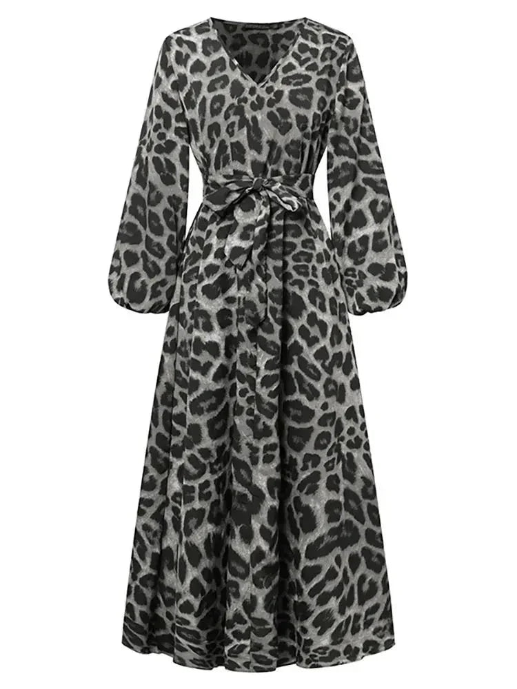 CD | Rochie lungă cu imprimeu leopard