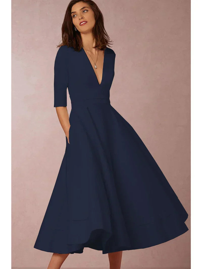 CD | rochie midi elegantă cu aspect vintage pentru femei