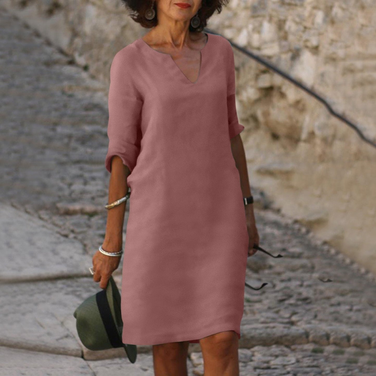 CD | Rochie midi cu decolteu în V