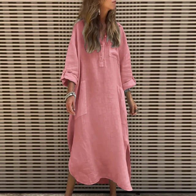 CD | Rochie maxi casual din amestec de bumbac