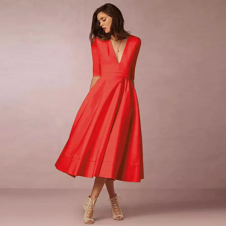 CD | rochie midi elegantă cu aspect vintage pentru femei