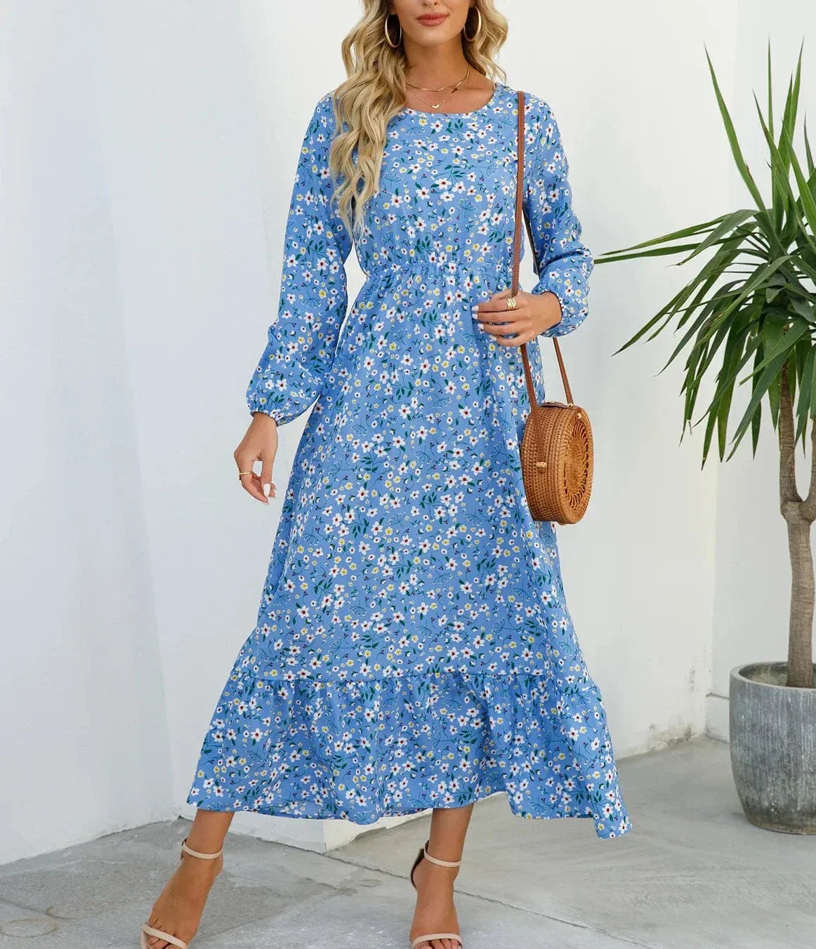 CD - Rochie florală elegantă cu talie flatată