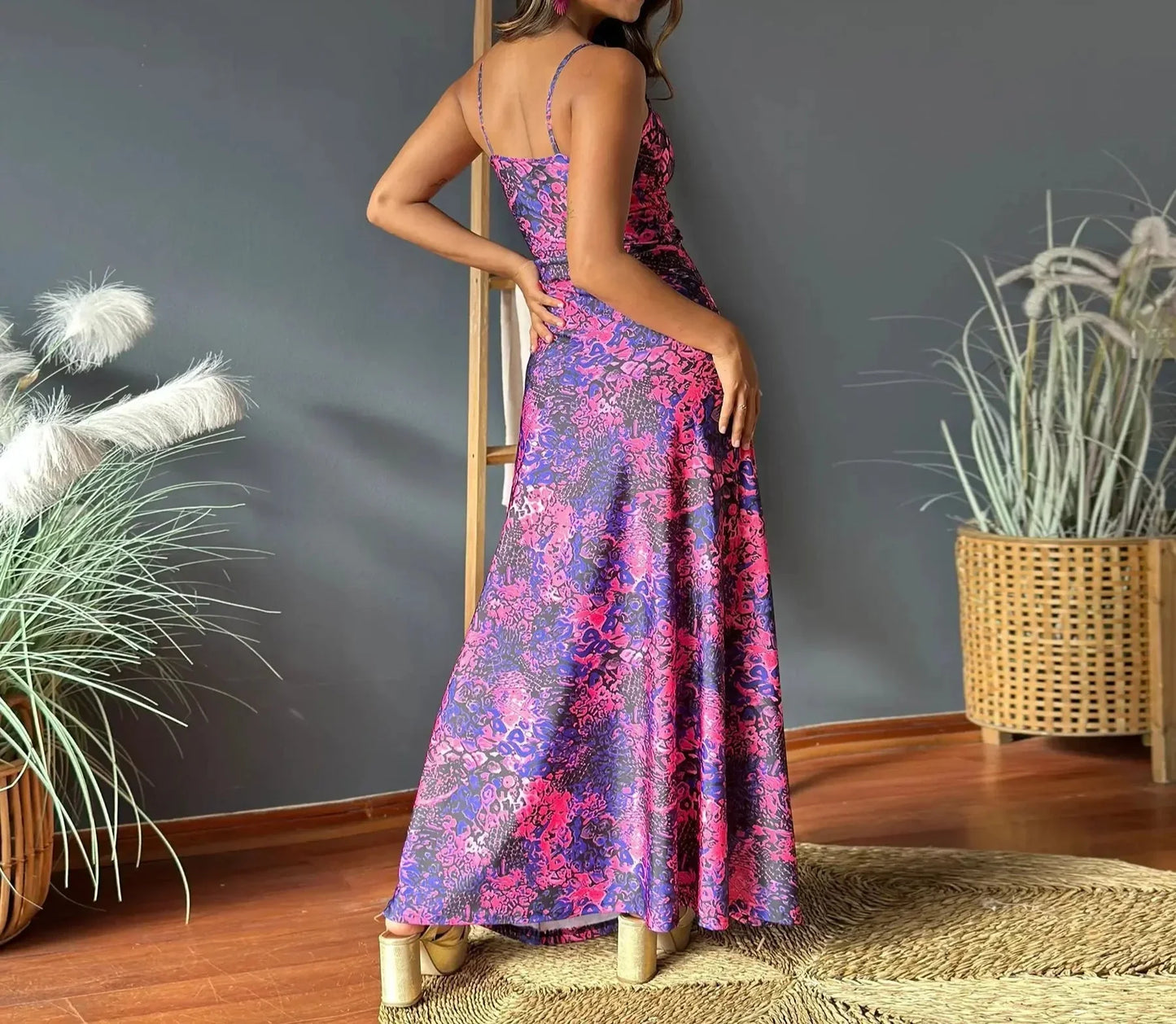 CD - Rochie maxi boho chic fără umeri