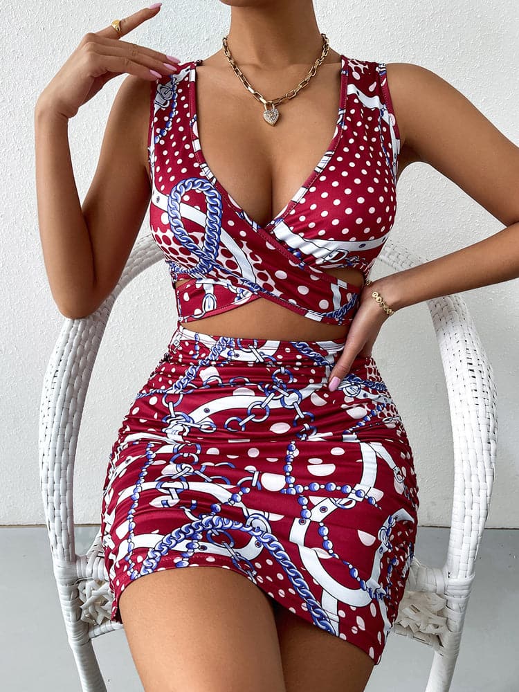 CD | Sexy fără mâneci adânc V-neck petrecere mini rochie