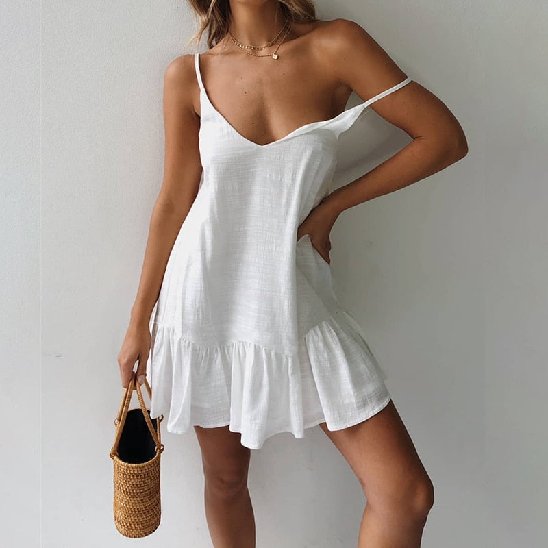 CD | Rochie mini lejeră cu bretele subțiri pentru un look relaxat de vară