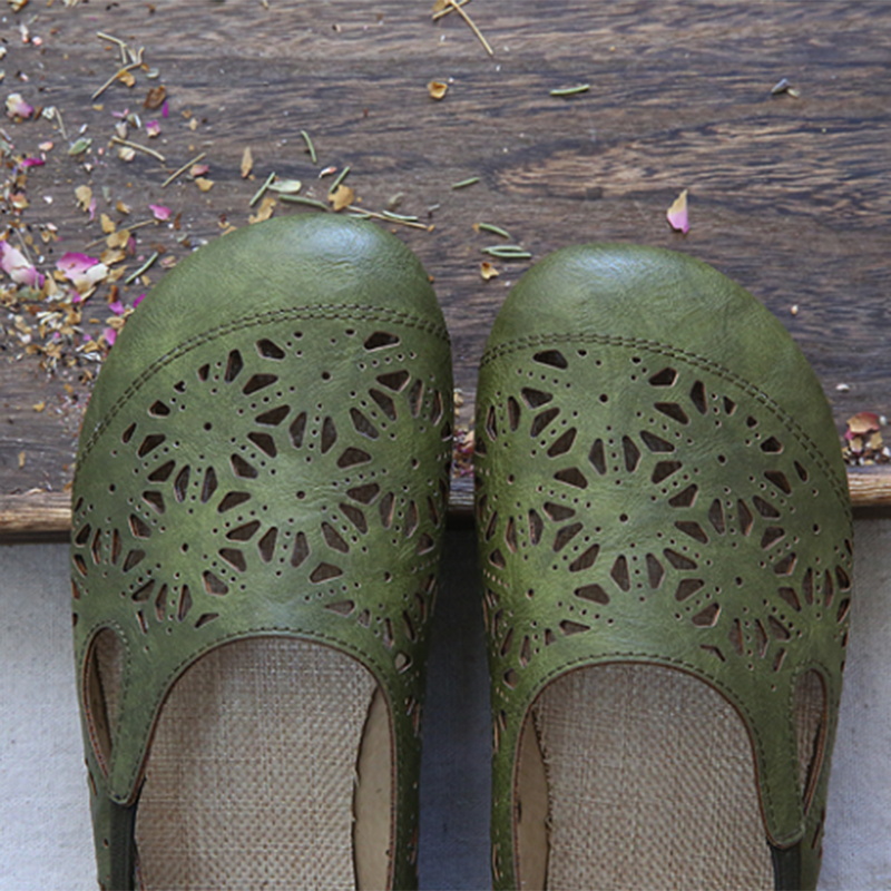 CD | Confortabile Retro Hollow rotund Toe apartamente de vară