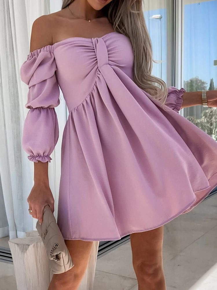CD | Vara doamnelor Sexy Slit decolteu Mini rochie