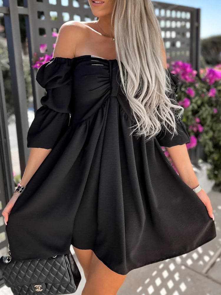 CD | Vara doamnelor Sexy Slit decolteu Mini rochie