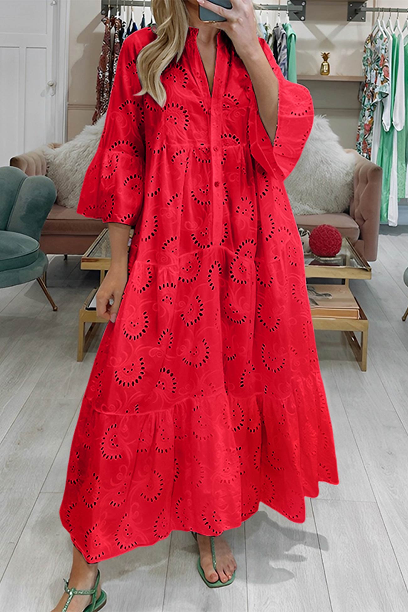 CD - Rochie evazată brodată