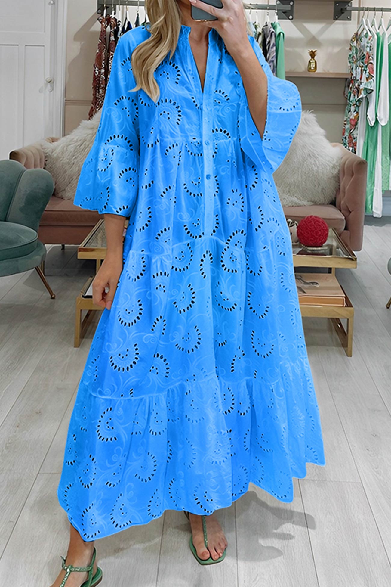 CD - Rochie evazată brodată