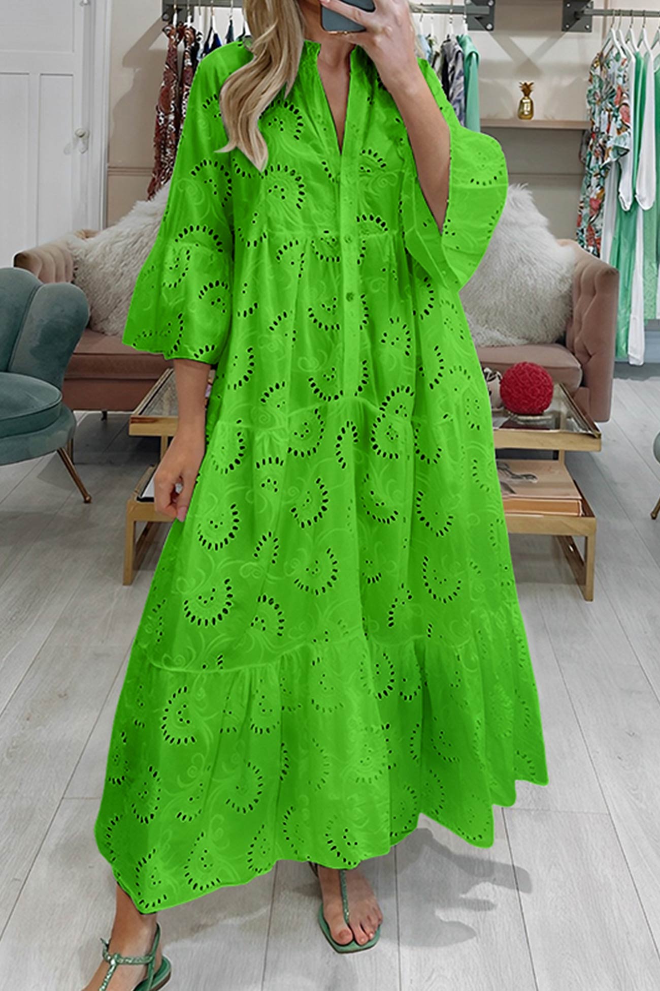 CD - Rochie evazată brodată