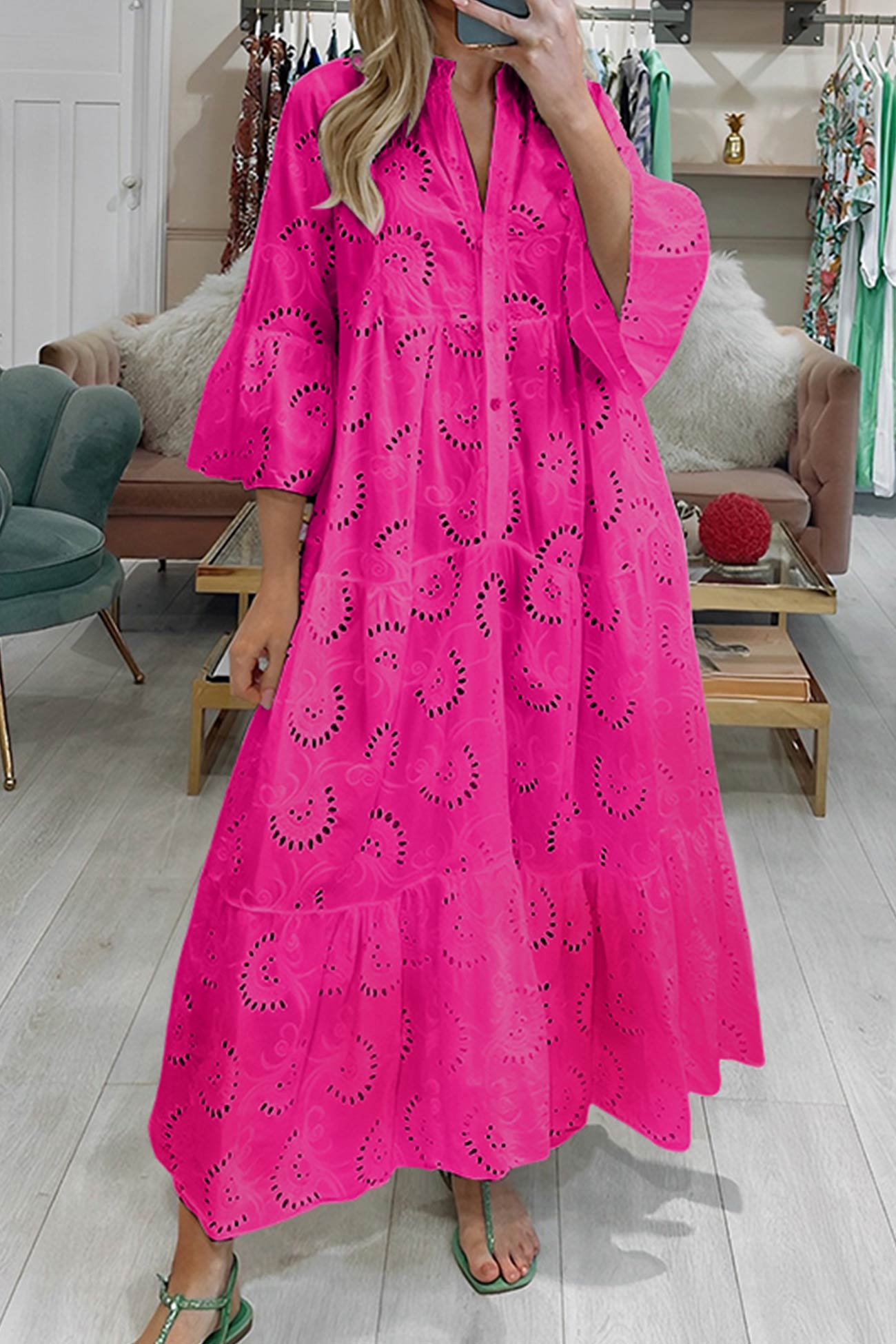CD - Rochie evazată brodată