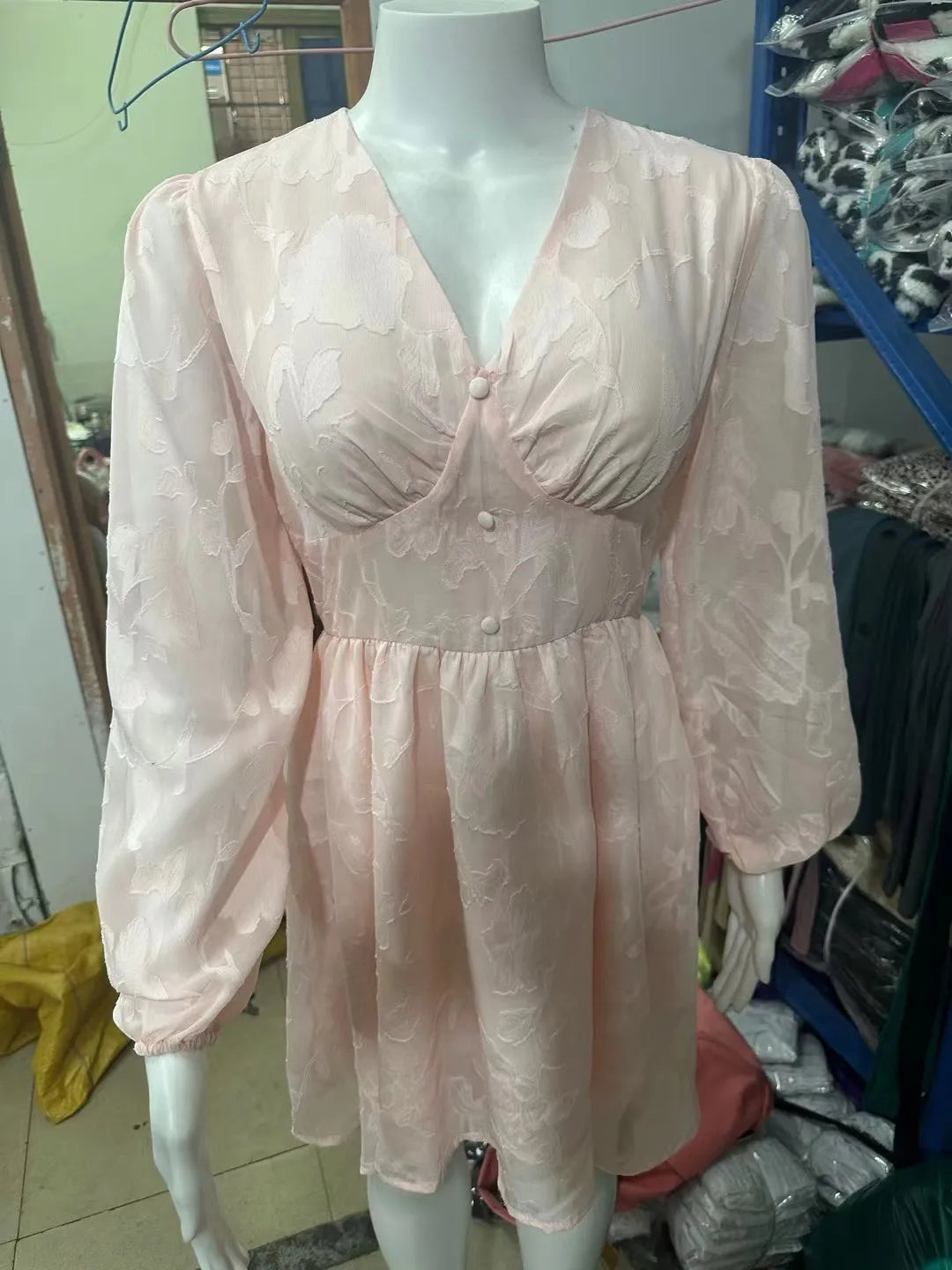 CD | 2024 Rochie mini boho sexy, verde, cu mânecă lungă, decoltată, în stil A-line