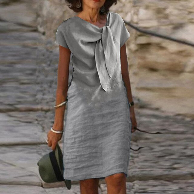 CD | Elegant montate mini rochie cu mâneci scurte pentru femei