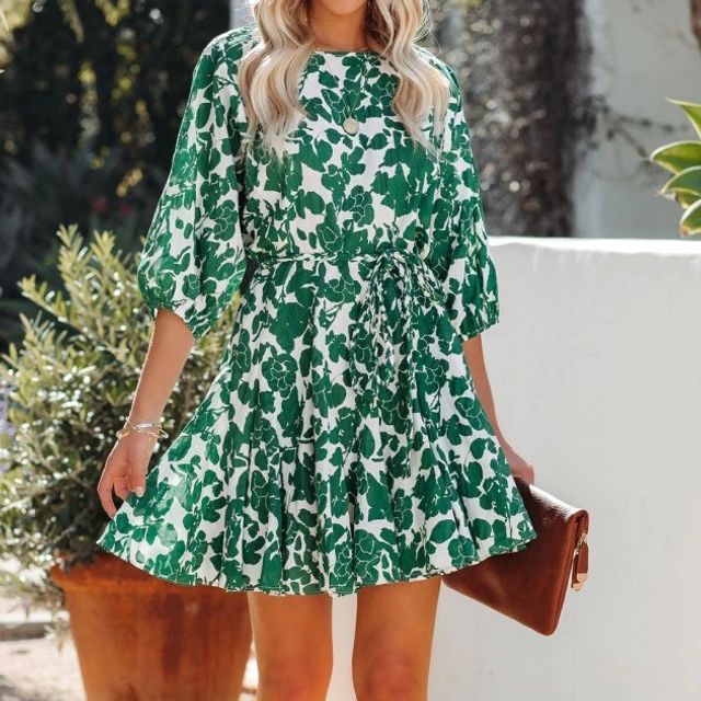 CD | Rochie mini smock cu mâneci bufante YS10022