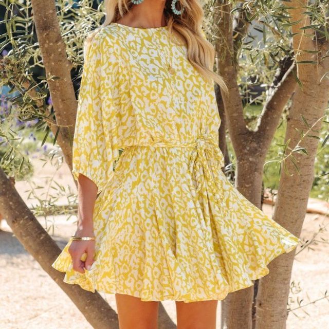 CD | Rochie mini smock cu mâneci bufante YS10022