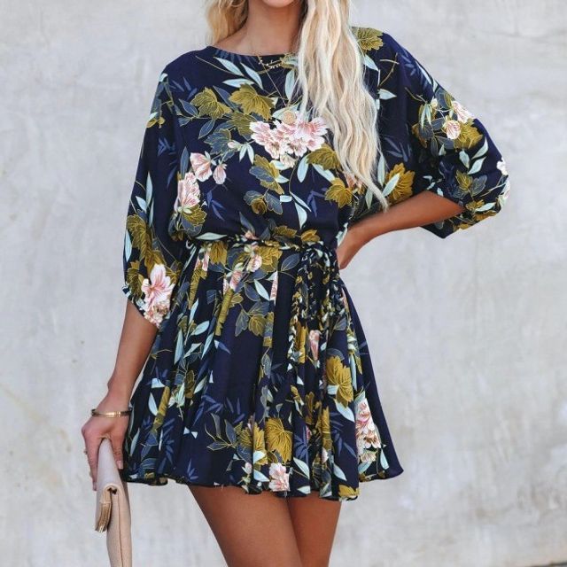 CD | Rochie mini smock cu mâneci bufante YS10022