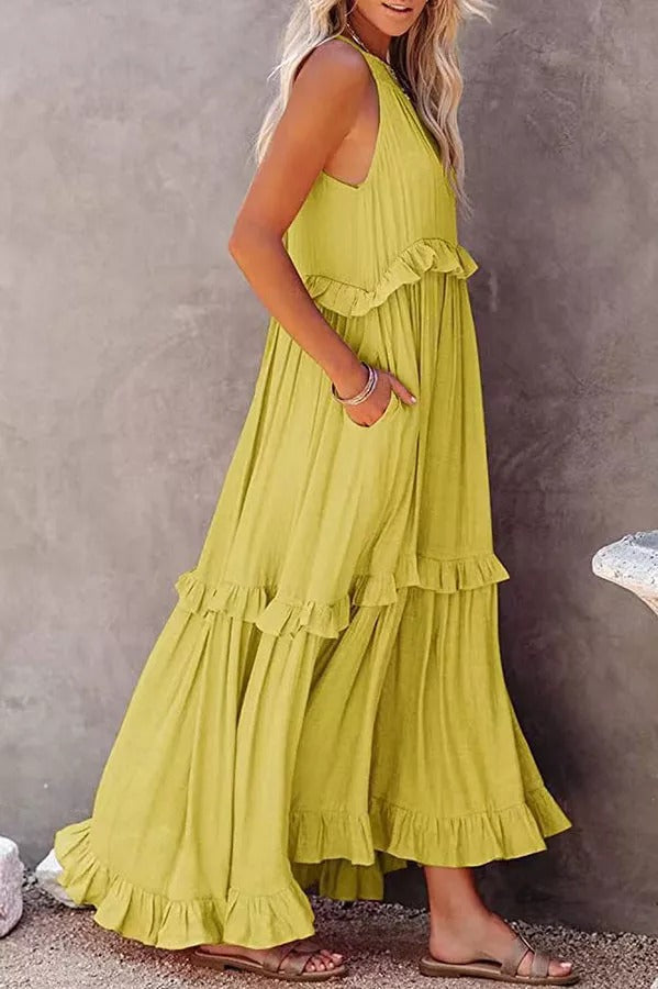 CD | Vittoria Rochie maxi halter cu volane