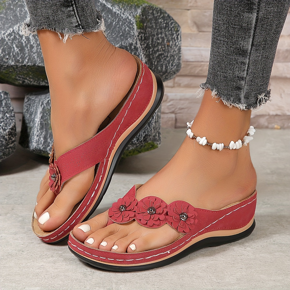 CD | | Sandale elegante și confortabile cu curele florale