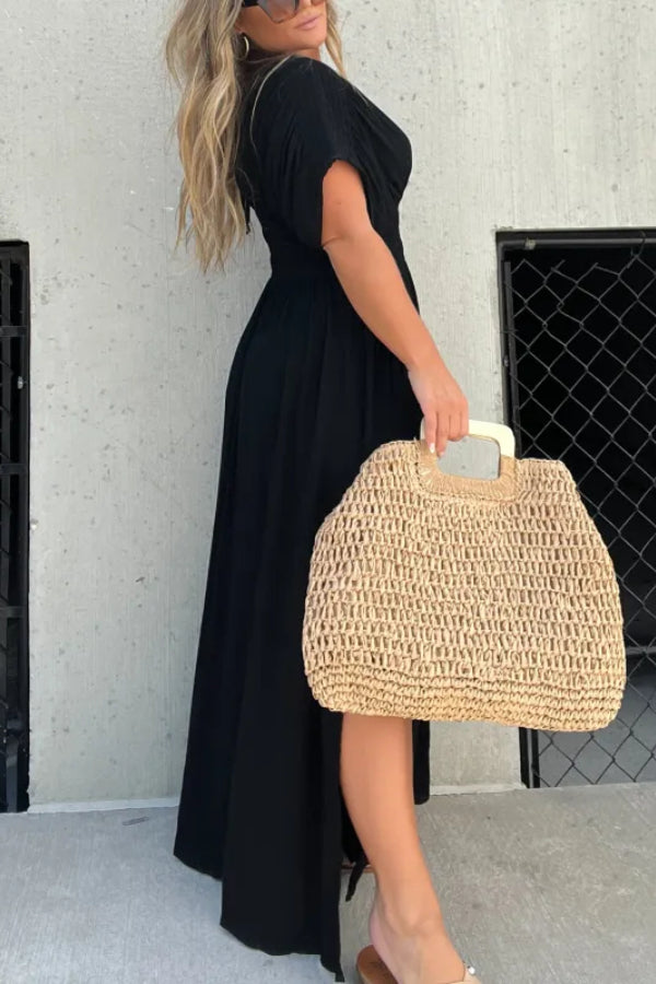 CD | SLIT V-NECK EFFORTLESS MAXI ROCHIE LUNGĂ (CUMPĂRARE 2 TRANSPORT GRATUIT)