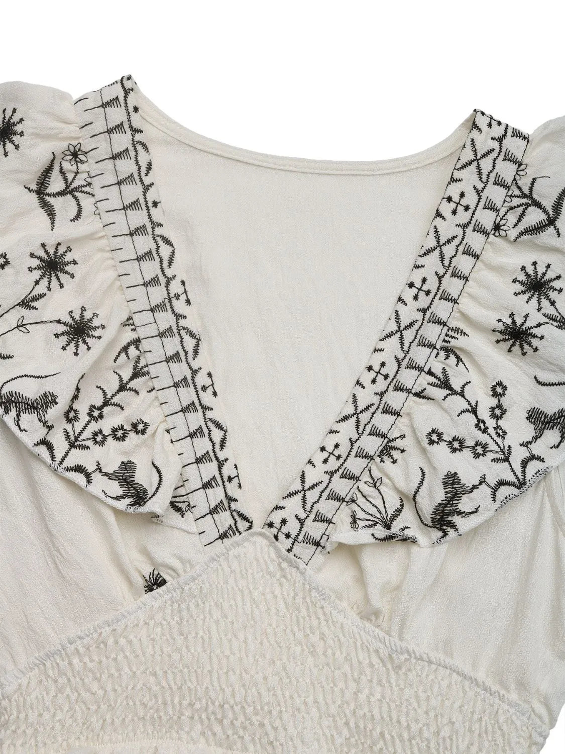 CD | Rochie mini Smocked cu mâneci bufante