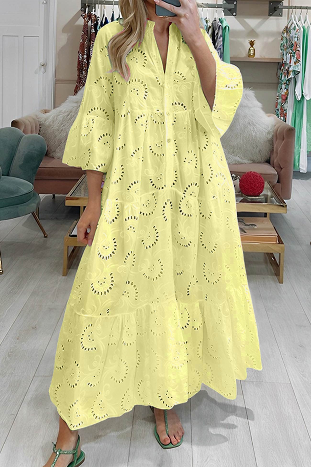 CD - Rochie evazată brodată