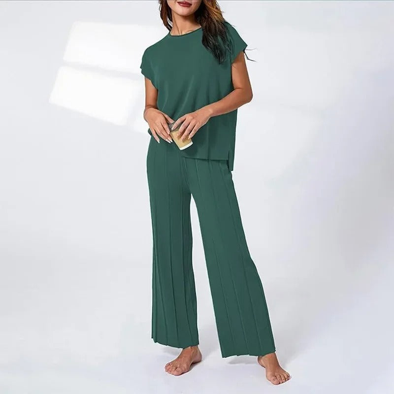 CD | MW - Set elegant din două piese cu pantaloni largi și tricou