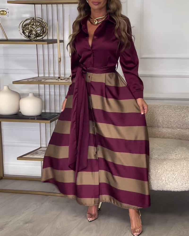 CD | Rochie maxi elegantă cu dungi
